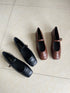 Women Square-Toe Plain Leather Shoe
